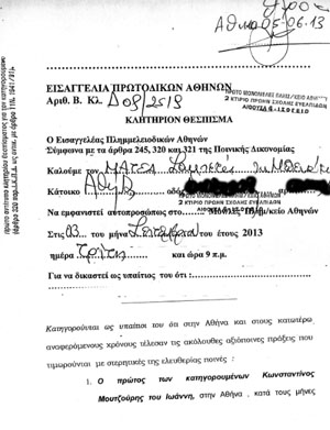 Το κατηγορητήριο κατά του ΓΓ του ΕΕΚ και του πρύτανη ΕΜΠ Μουτζούρη